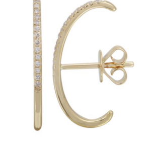 ARETE LARGO CON BRILLANTES A LA MITAD ORO AMARILLO 14K
