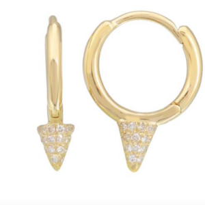 ARRACADA 1 PICO BRILLANTES ORO AMARILLO 14K 10MM