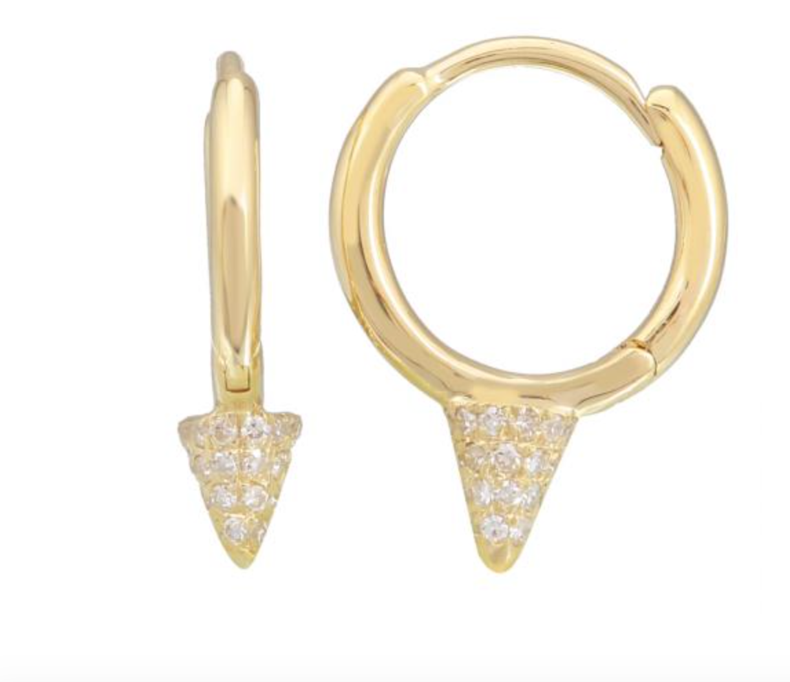 ARRACADA 1 PICO BRILLANTES ORO AMARILLO 14K 10MM