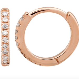 ARRACADA BRILLANTES (REDONDA) ORO ROSADO 14K 9MM