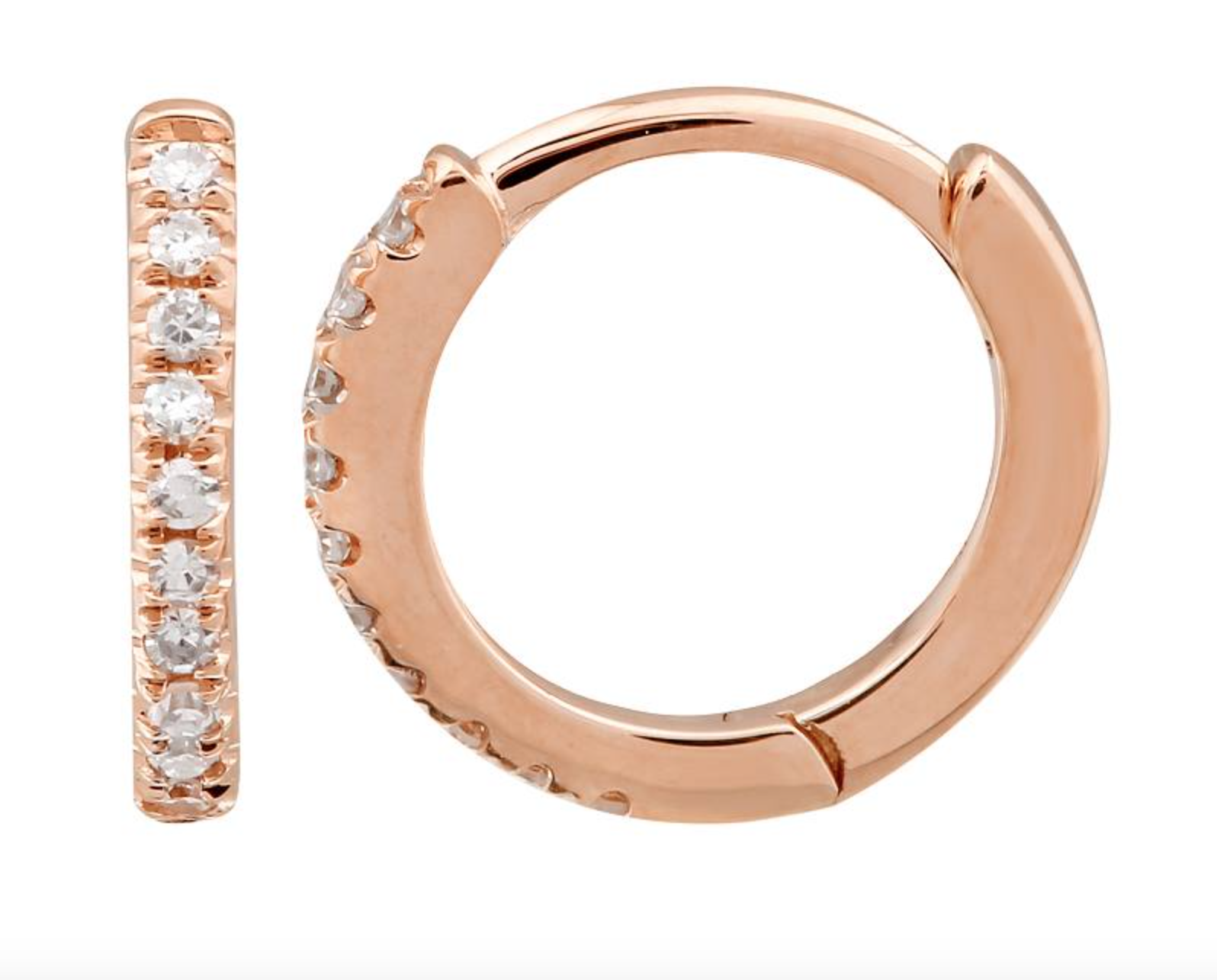 ARRACADA BRILLANTES (REDONDA) ORO ROSADO 14K 9MM