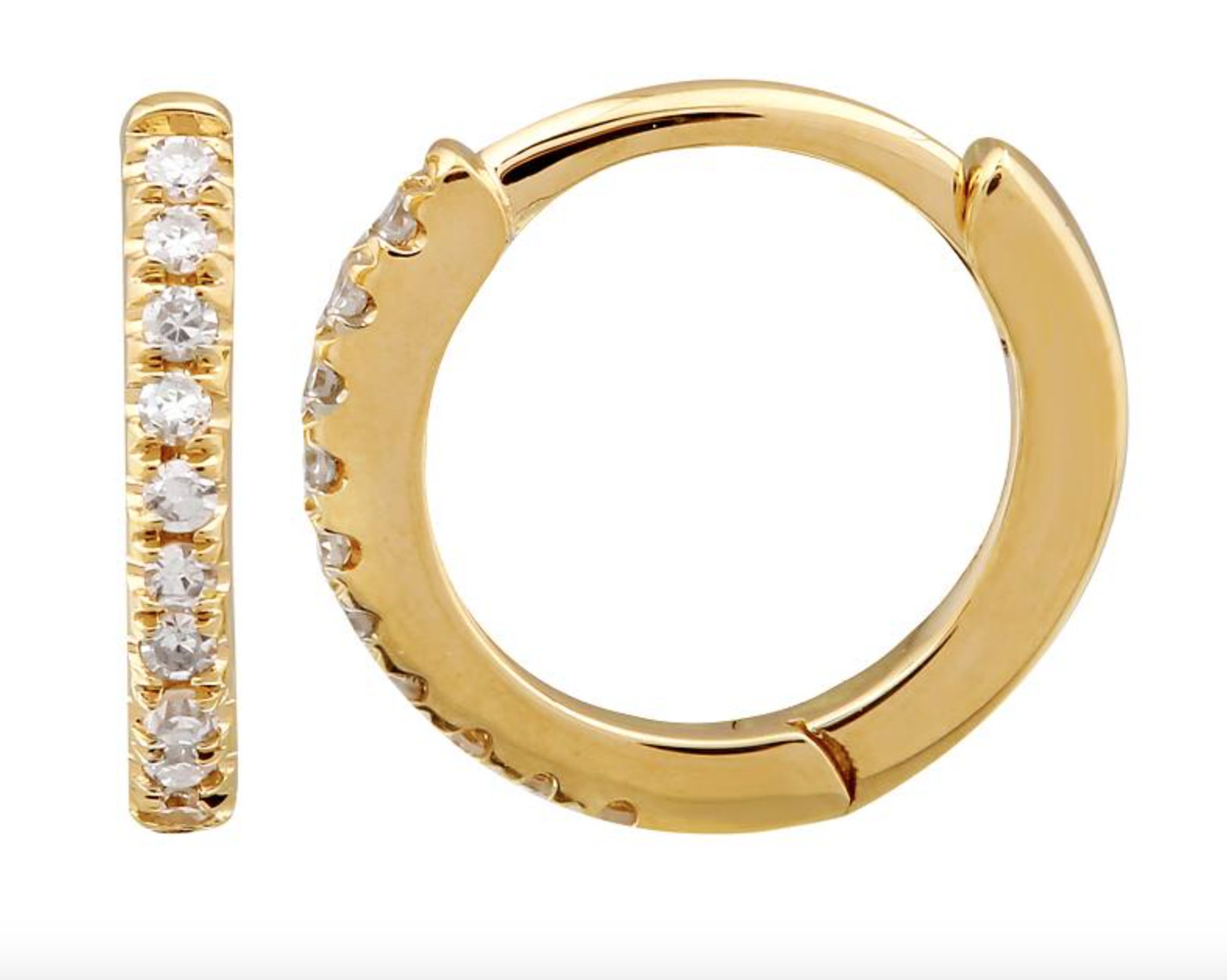 ARRACADA BRILLANTES (REDONDA) ORO AMARILLO 14K 9MM