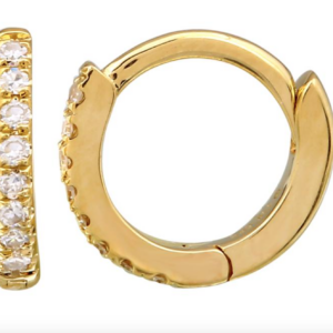 ARRACADA MINI CON BRILLANTES ORO AMARILLO 14K 8MM
