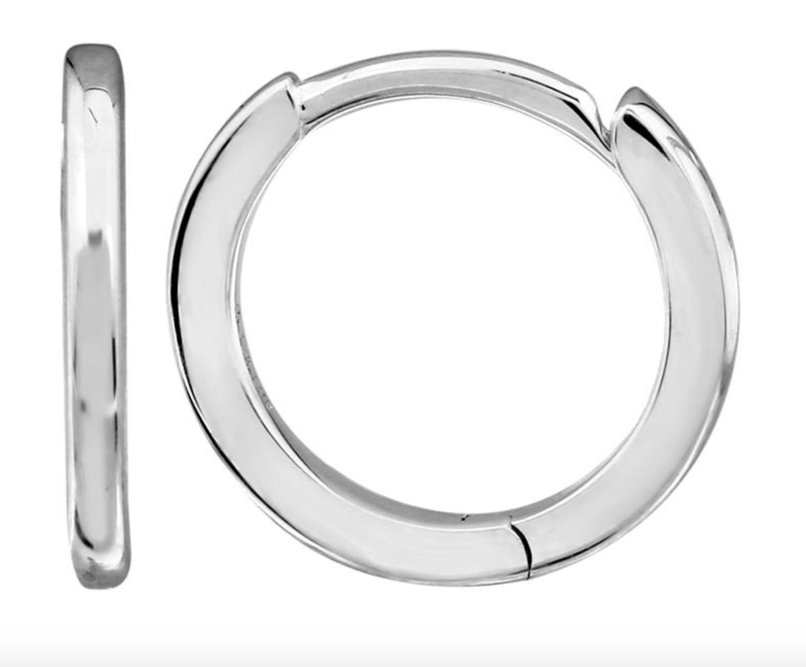 ARRACADA LISA ORO BLANCO 14K 10MM
