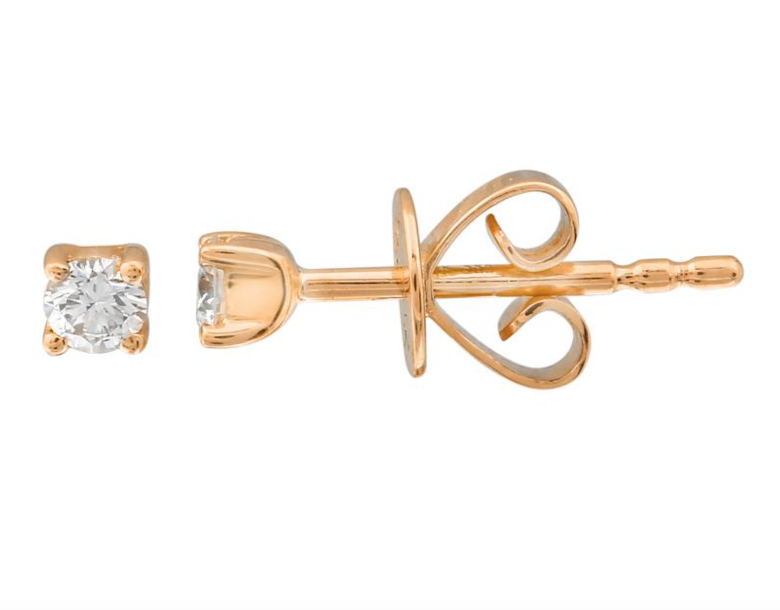 ARETE BRILLANTE (BROQUEL MINI) ORO AMARILLO 14K