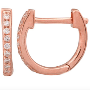 ARRACADA BRILLANTES (RECTA) ORO ROSADO 14K 9MM