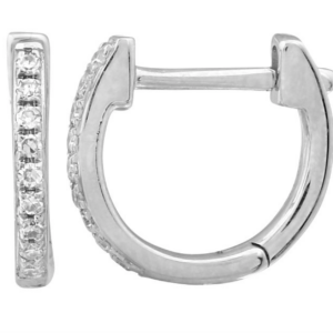 ARRACADA BRILLANTES (RECTA) ORO BLANCO 14K 9MM