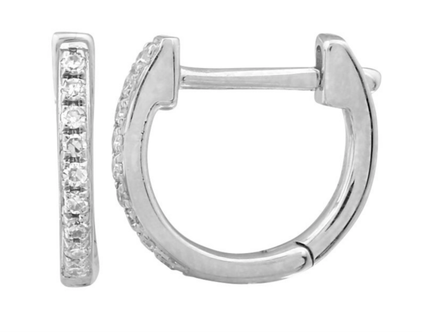 ARRACADA BRILLANTES (RECTA) ORO BLANCO 14K 9MM