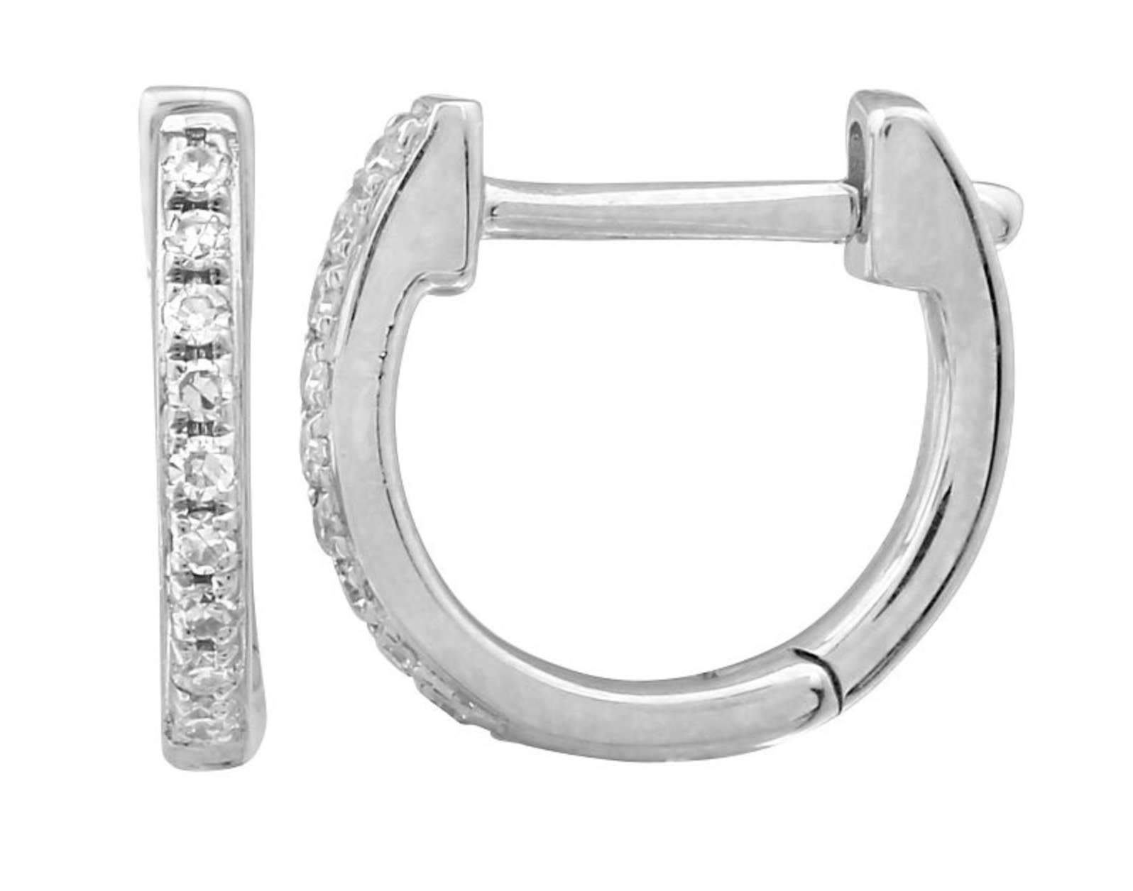 ARRACADA BRILLANTES (RECTA) ORO BLANCO 14K 9MM