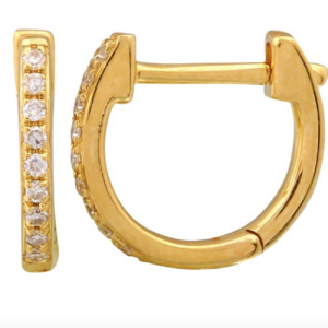 ARRACADA BRILLANTES (RECTA) ORO AMARILLO 14K 9MM