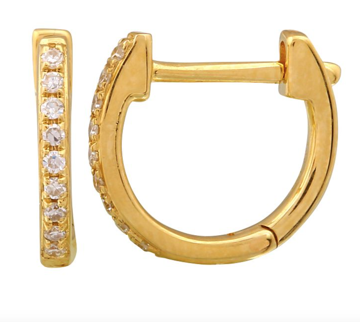 ARRACADA BRILLANTES (RECTA) ORO AMARILLO 14K 9MM
