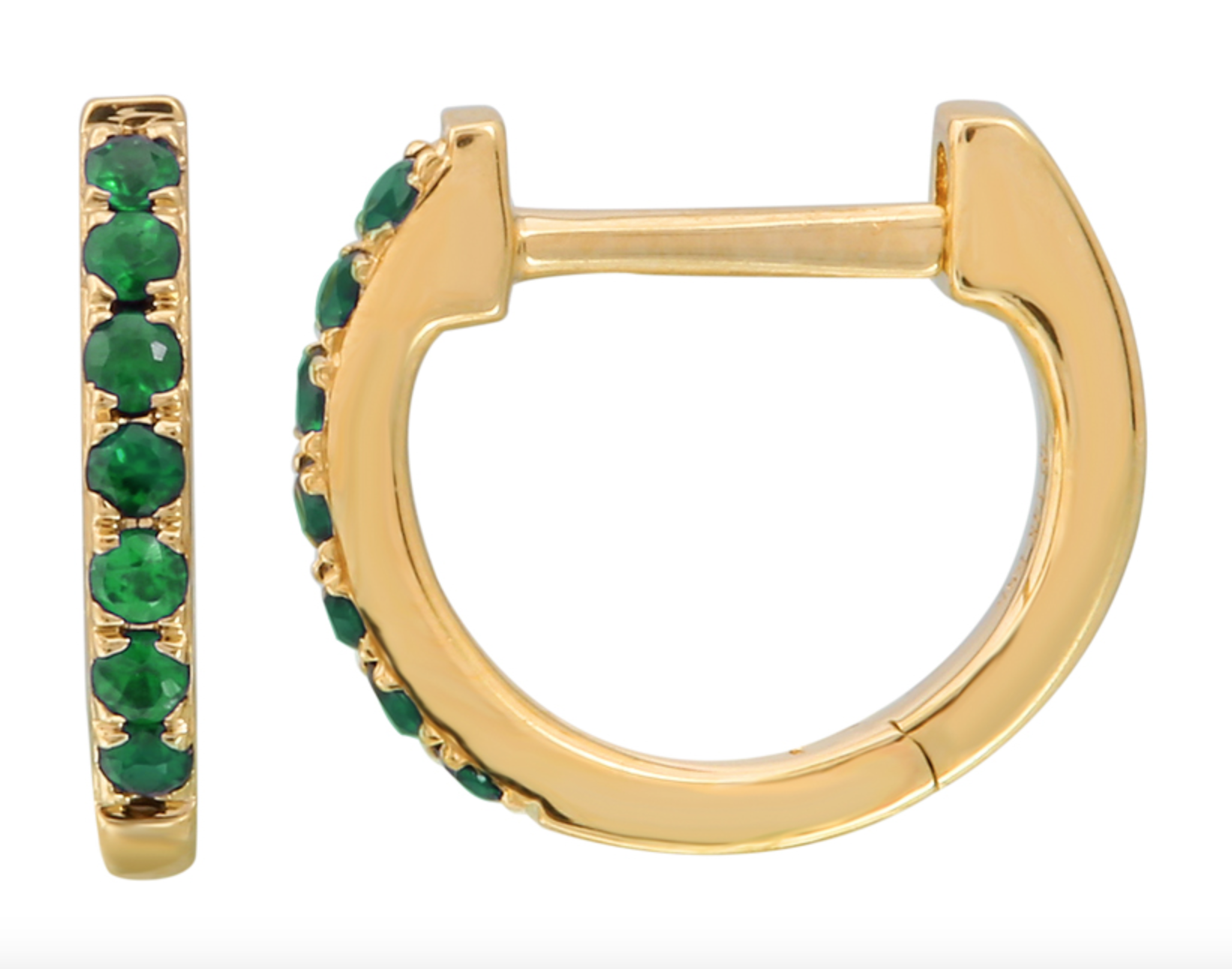 ARRACADA ESMERALDAS ORO AMARILLO 14K