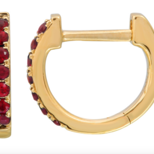 ARRACADA RUBIES ORO AMARILLO 14K
