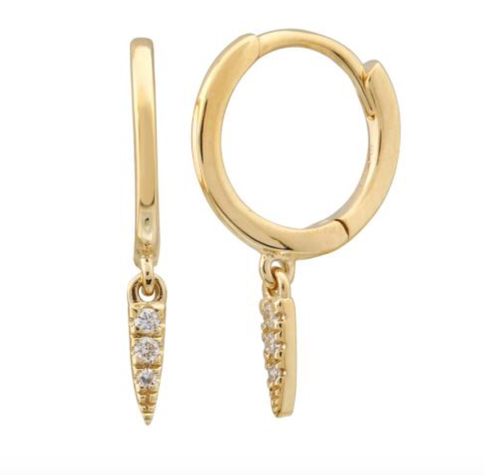ARRACADA CHARM PICO CON BRILLANTES ORO AMARILLO 14K