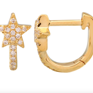 ARRACADA ESTRELLA BRILLANTES ORO AMARILLO 14K