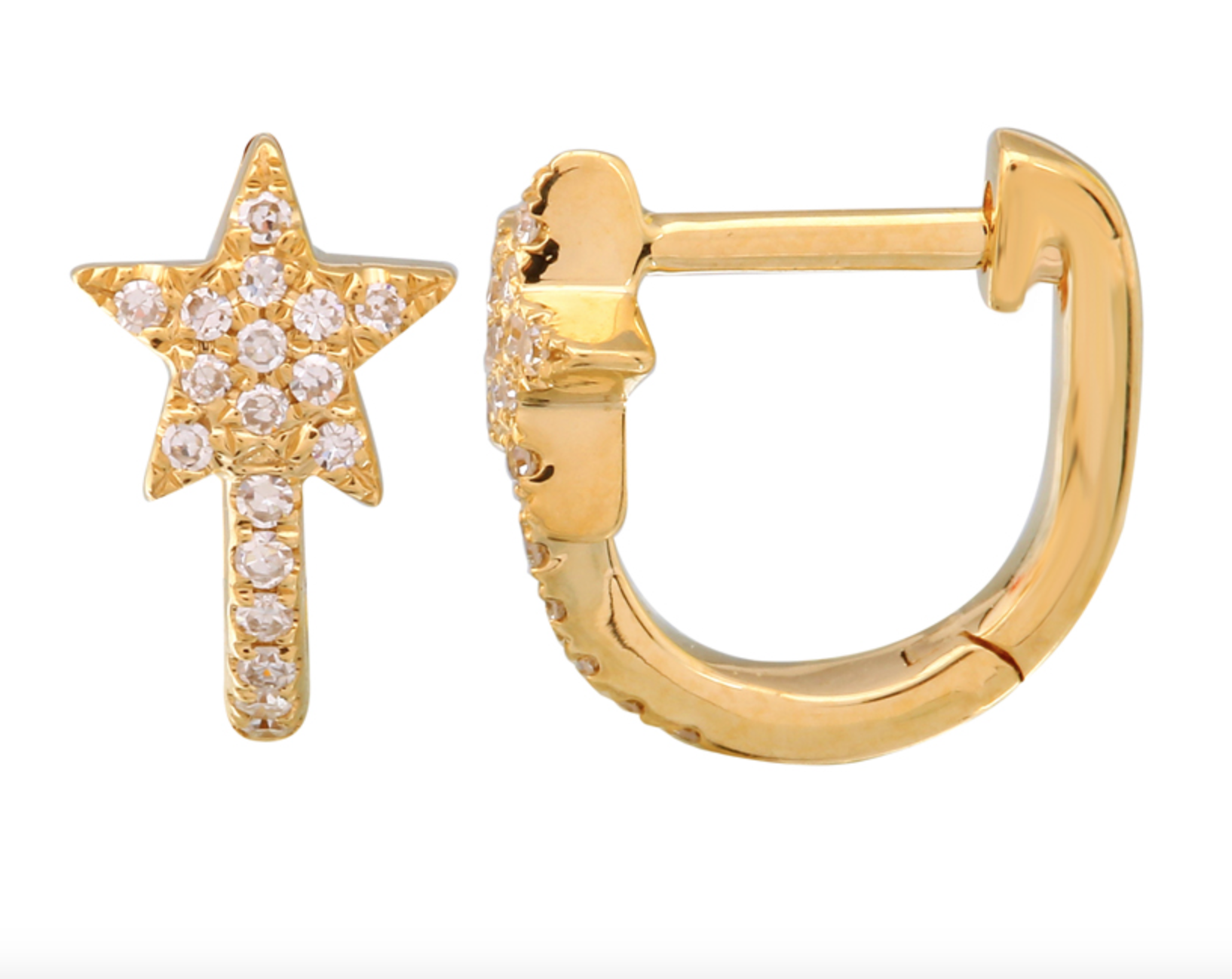 ARRACADA ESTRELLA BRILLANTES ORO AMARILLO 14K