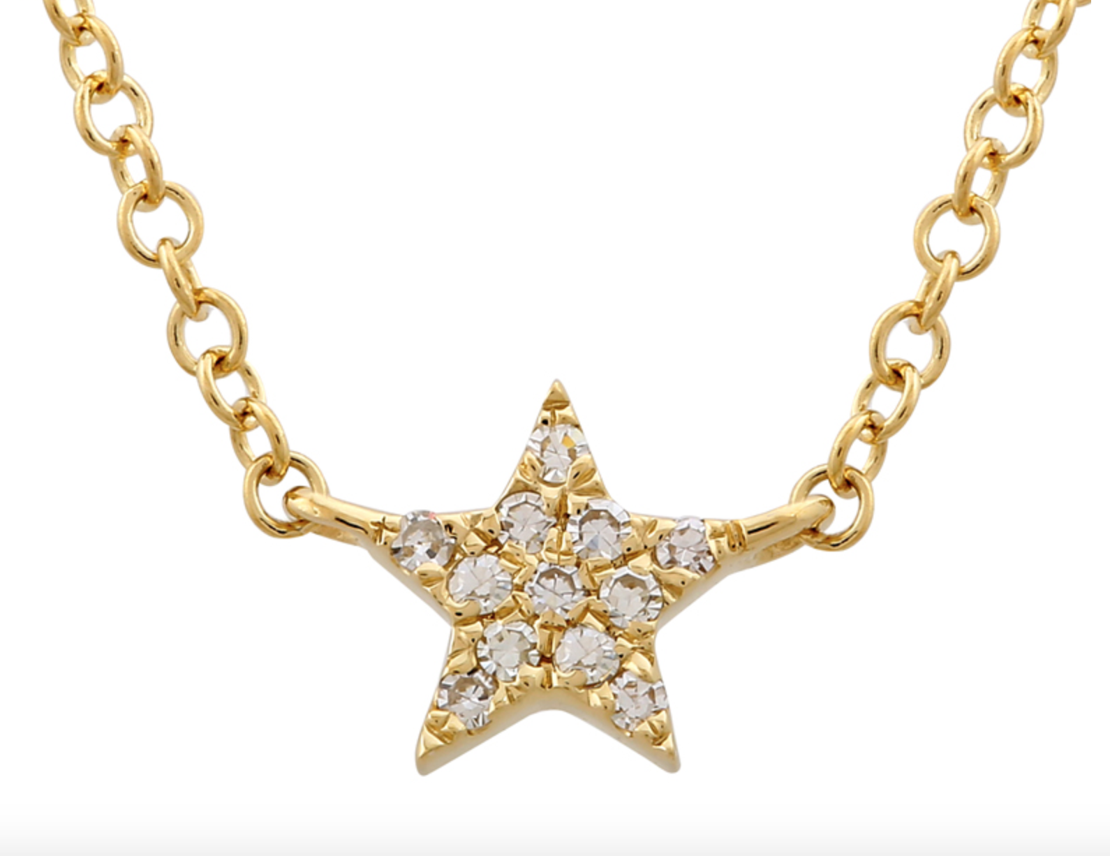 COLLAR ESTRELLA BRILLANTITOS ORO AMARILLO 14K