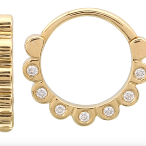 ARRACADA CON CORTES REDONDOS BRILLANTES  ORO AMARILLO 14K
