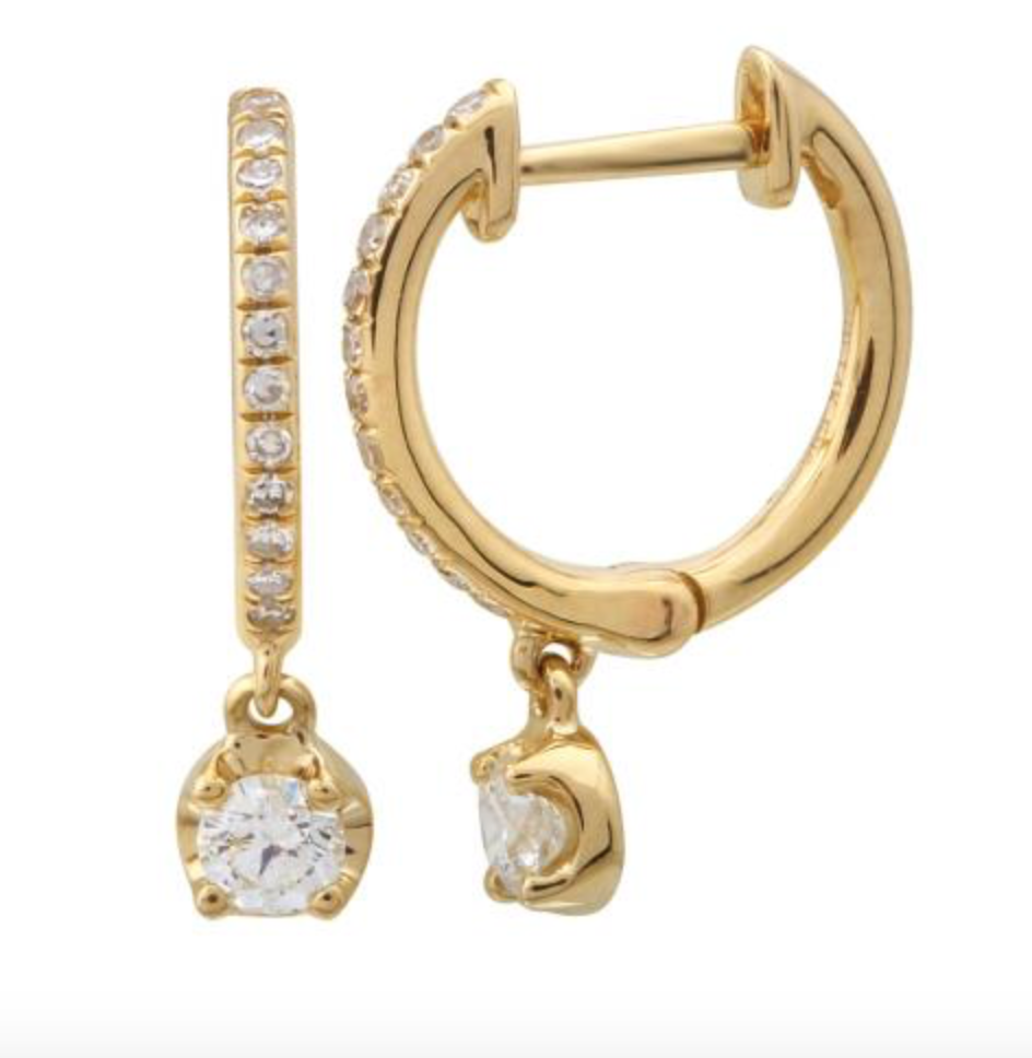 PAR DE ARRACADAS BRILLANTES CHARM BRILLANTE MONTURA CORONA 11MM
