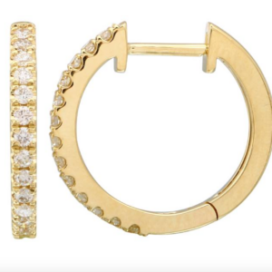 PAR DE ARRACADAS (HOOPS) BRILLANTES ORO AMARILLO 14K (.26 PUNTOS)