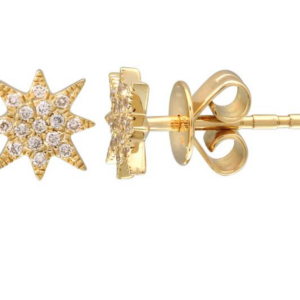 ARETES SOL BRILLANTES ORO AMARILLO 14K
