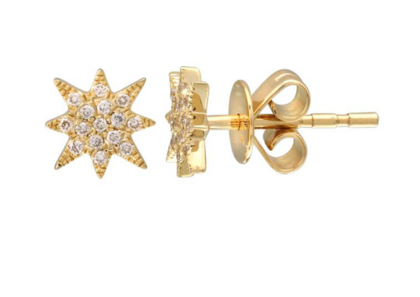 ARETES SOL BRILLANTES ORO AMARILLO 14K