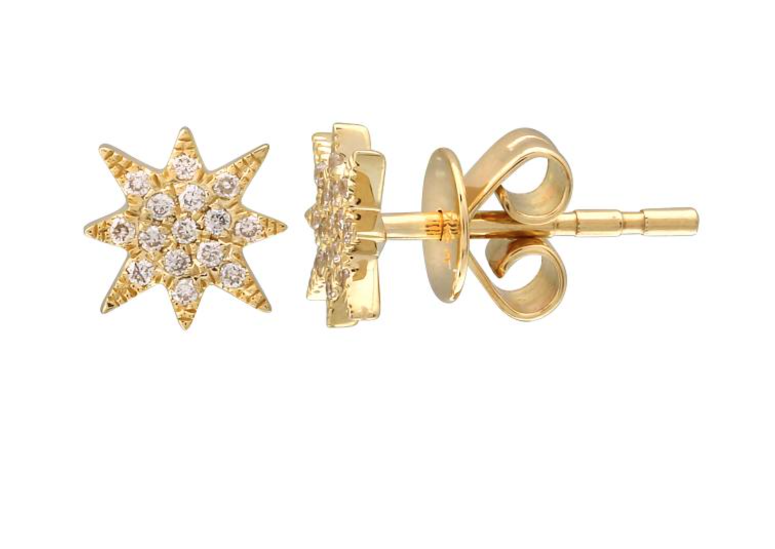 ARETES SOL BRILLANTES ORO AMARILLO 14K