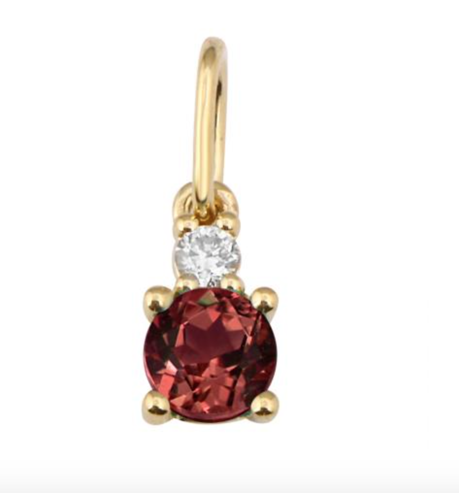 CHARM RUBÍ BRILLANTE ORO AMARILLO 14K