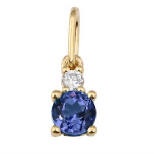 CHARM ZAFIRO BRILLANTE ORO AMARILLO 14K