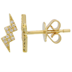 ARETE RAYO FUGAZ BRILLANTES Y ORO AMARILLO 14K