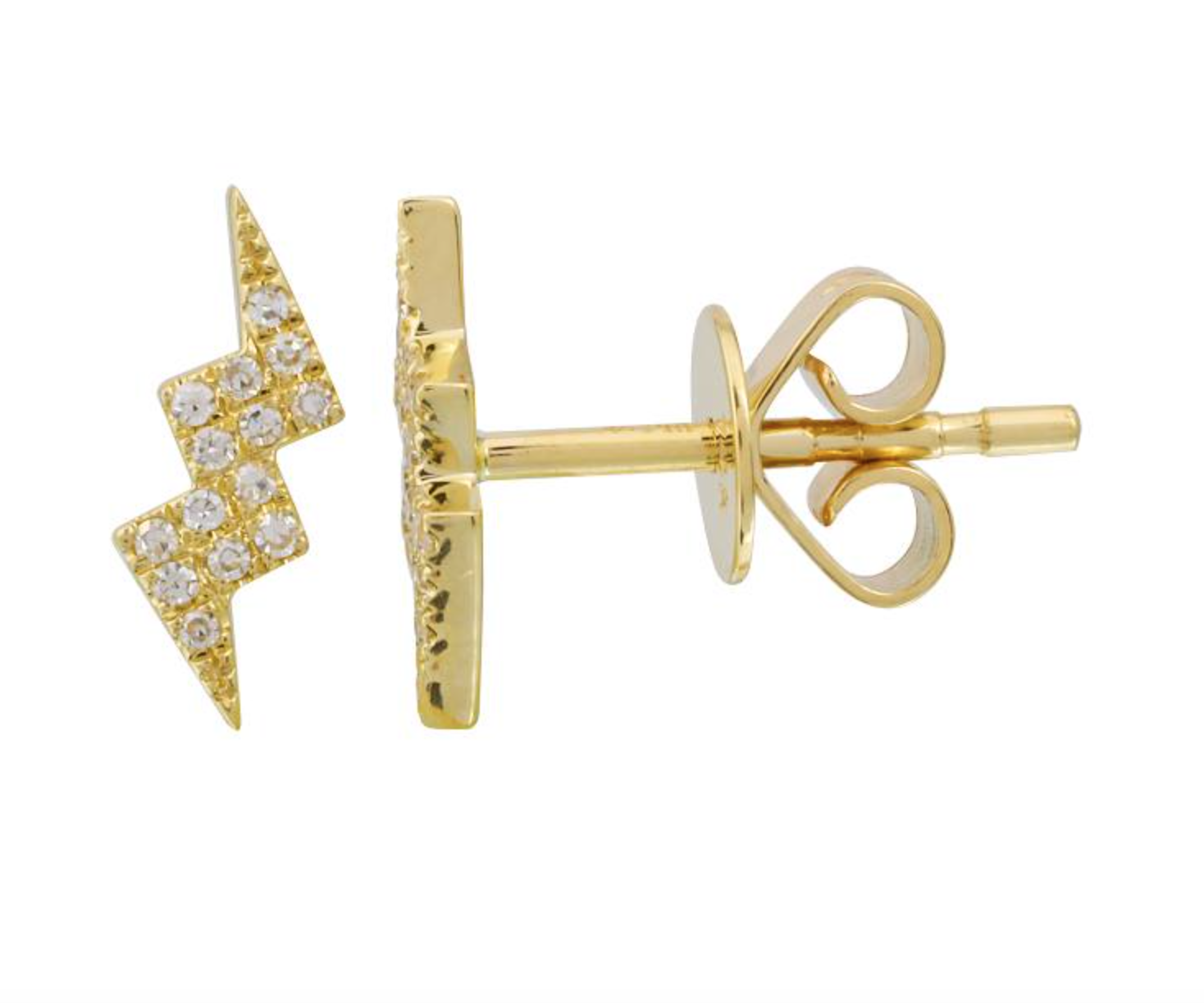 ARETE RAYO FUGAZ BRILLANTES Y ORO AMARILLO 14K