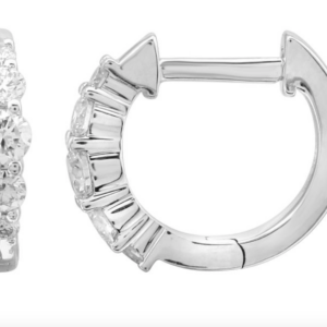 PAR DE ARRACADAS BRILLANTES ORO BLANCO 14K 11MM