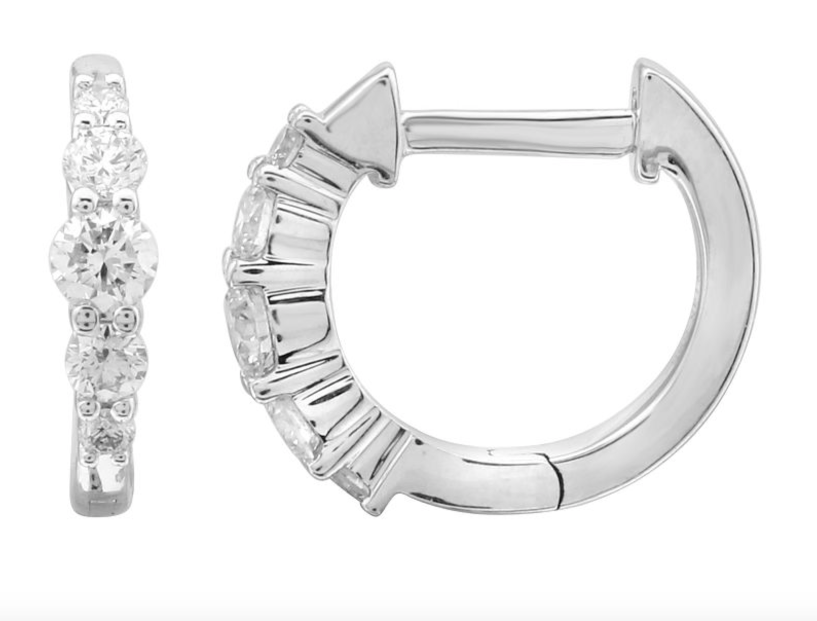 PAR DE ARRACADAS BRILLANTES ORO BLANCO 14K 11MM