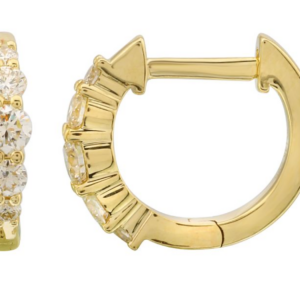 PAR DE ARRACADAS BRILLANTES ORO AMARILLO 14K 11MM