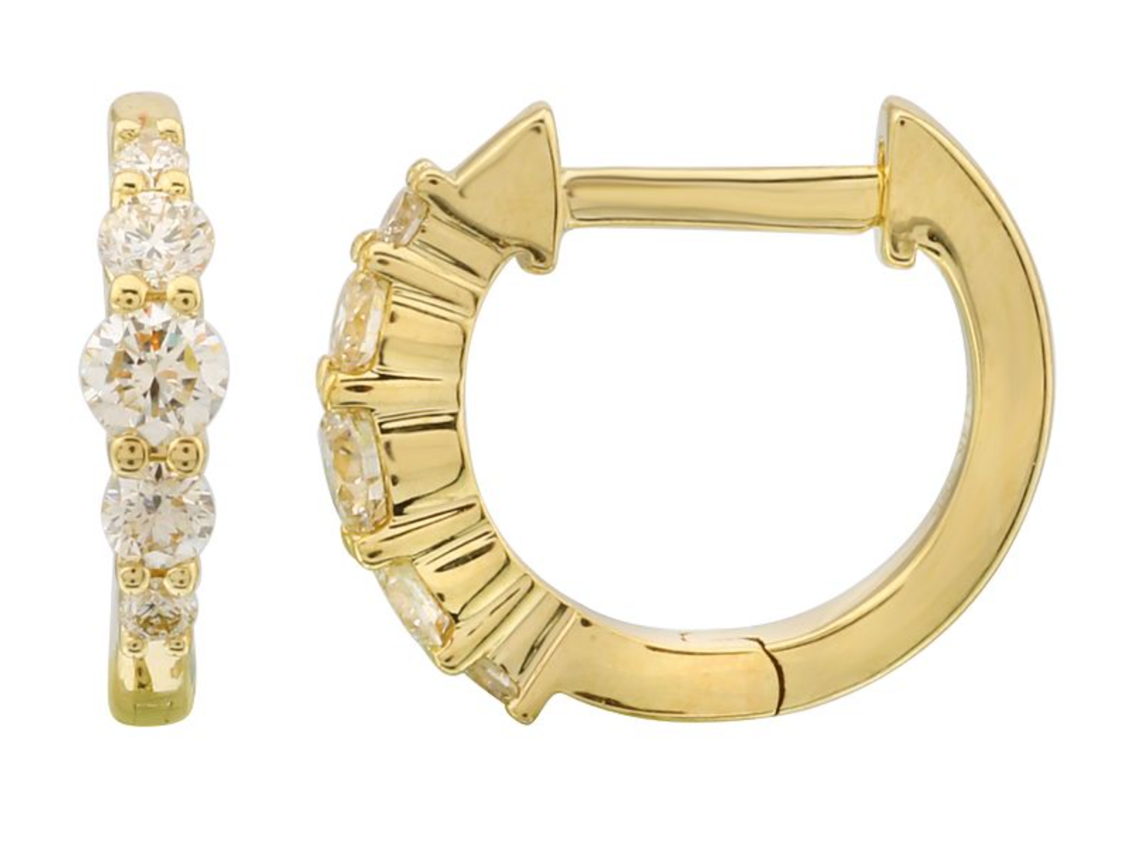 PAR DE ARRACADAS BRILLANTES ORO AMARILLO 14K 11MM