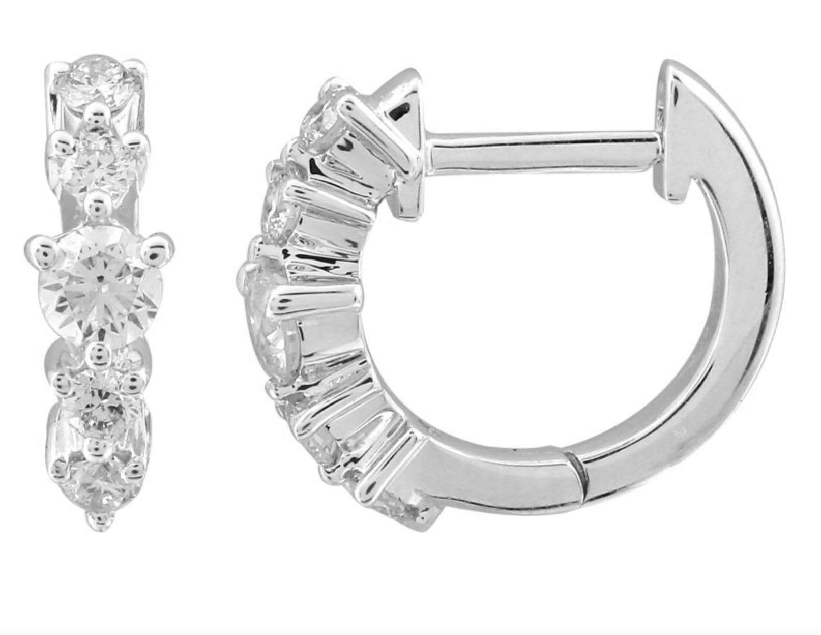 PAR DE ARRACADAS BRILLANTES ORO BLANCO 14K 11MM