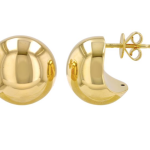 PAR DE ARETES GLOBO REDONDOS ORO AMARILLO 14K