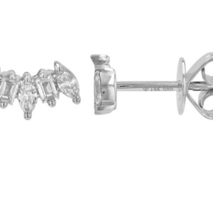 ARETE LARGO DIAMANTES MARQUISE ORO BLANCO 14K