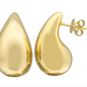 PAR DE ARETES BLOGO GOTA ORO AMARILLO 14K