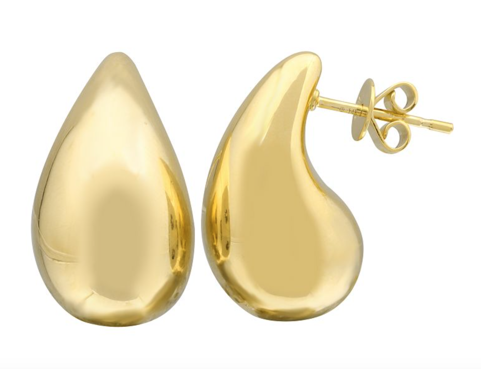 PAR DE ARETES BLOGO GOTA ORO AMARILLO 14K