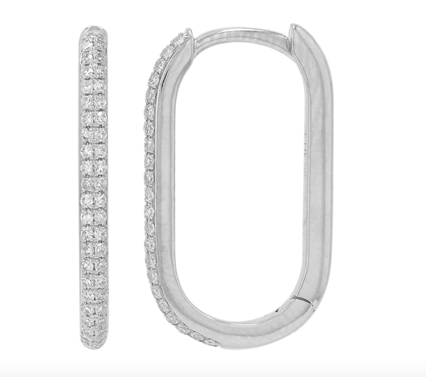 PAR DE ARRACADAS BRILLANTES Y ORO BLANCO DE 14K 19MM