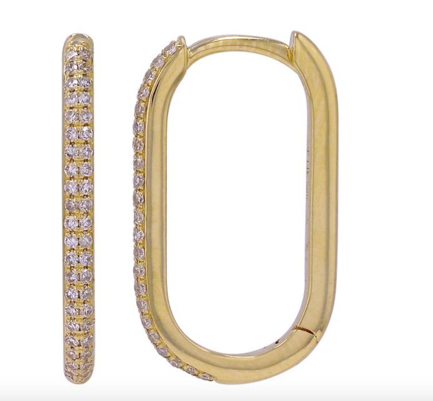 PAR DE ARRACADAS BRILLANTES Y ORO AMARILLO DE 14K 19MM