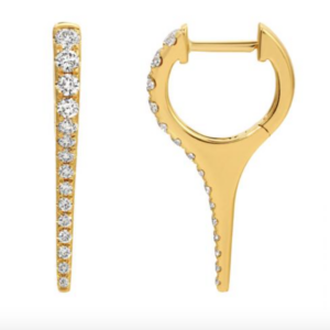 ARETE PICO CORTO CON BRILLANTES  Y ORO AMARILLO 14K (23MML)