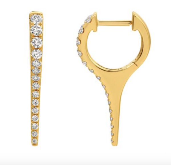 ARETE PICO CORTO CON BRILLANTES  Y ORO AMARILLO 14K (23MML)