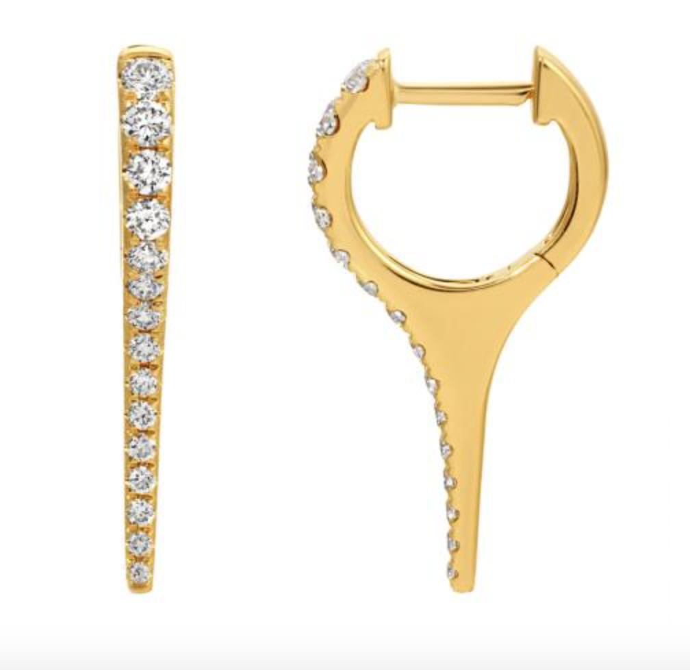ARETE PICO CORTO CON BRILLANTES  Y ORO AMARILLO 14K (23MML)