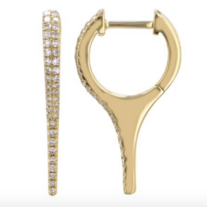 ARETE PICO CORTO DOBLE HILERA DE BRILLANTES  ORO AMARILLO 14K