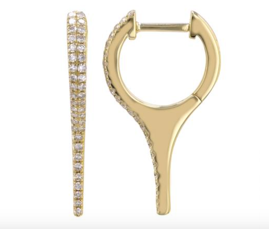 ARETE PICO CORTO DOBLE HILERA DE BRILLANTES  ORO AMARILLO 14K