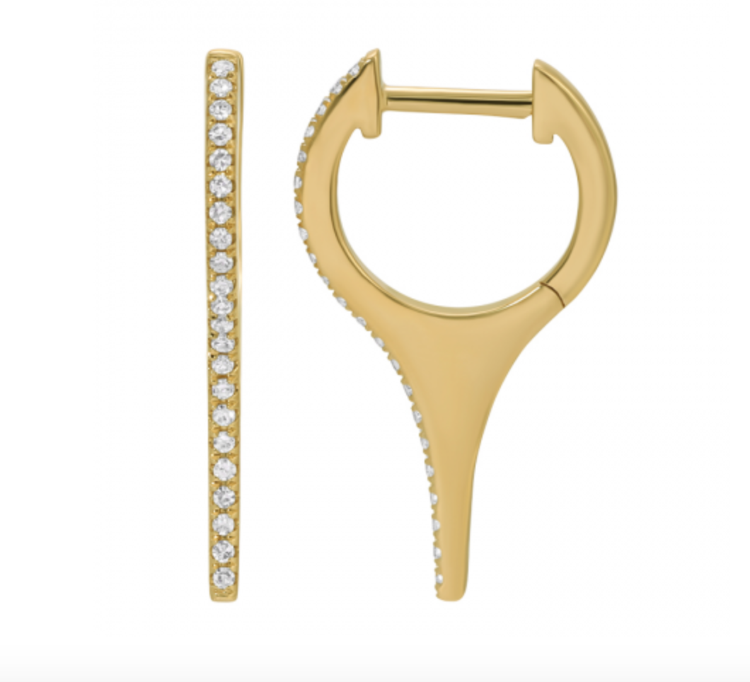ARETE PICO CORTO SENCILLO BRILLANTES ORO AMARILLO 14K
