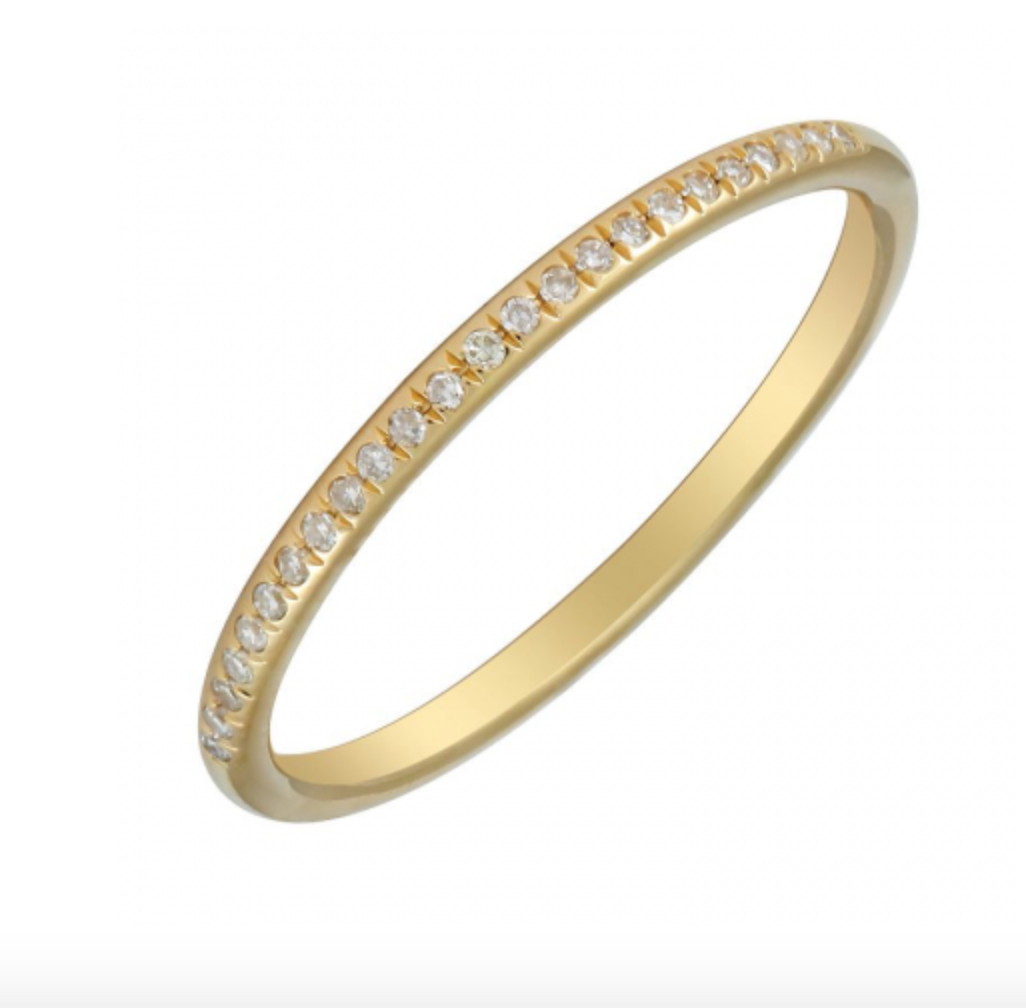 ANILLO PINKY BRILLANTES ORO AMARILLO 14K