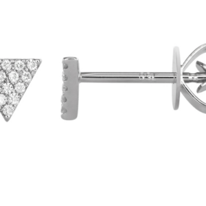 ARETE TRIANGULO BRILLANTES ORO BLANCO 14K